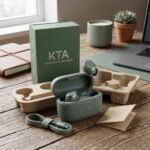 KTA Hybrid True Wireless Bluetooth Earbuds with Charging Case - Sage Green - Image 2